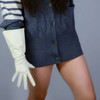 REAL LEATHER TECH LONG GLOVES Unisex Black 38cm Wide Balloon Puff Sleeves Large LLDLLNT