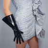 REAL LEATHER TECH LONG GLOVES Unisex Black 38cm Wide Balloon Puff Sleeves Large LLDLLNT