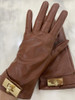 Women's Natural Sheepskin Leather Buckle Glove Female Fashion Genuine Leather Driving Glove R431