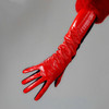 REAL LEATHER TECH LONG GLOVES 18" 45cm Elbow Long Two Tone Red Black PATENT LLDLLNT