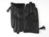 TECH GLOVES Real Leather Black Wrist Short 19cm Zipper Fringe Tassel Genuine Sheepskin Lambskin Women Ladies Touchscreen LLDLLNT
