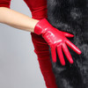 REAL LEATHER GLOVES Wrist Short Lambskin Sheepskin 25cm Hot Pink Rose Magenta LLDLLNT