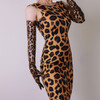 Women's Fashion Leopard PU Leather Long Glove Female Spring Autumn Winter Driving Photograph Performance Party Glove R960