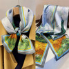 BYSIFA| Blue White Long Silk Scarf Headband Spring Summer Fashion Brand Dot Pattern Pure Silk Ribbons Scarves Floulard Printed