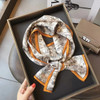 BYSIFA| Blue White Long Silk Scarf Headband Spring Summer Fashion Brand Dot Pattern Pure Silk Ribbons Scarves Floulard Printed