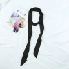 5X190CM Women Narrow Long Scarf 190x5cm Solid Color Chiffon Silk Rubber Red Tie Black Bag Ribbon Headbands Choker Streamer