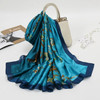 Fashion Imitation Silk Satin Scarf Printed Floral Shawl Women Lightweight Scarves Beach Travel Outdoor Sunscreen Hijab 180*85cm