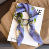 2024 Luxury Silk Shawl Square Scarf for Women Satin Hijab Fashion Wraps Neckerchief Female Hair Bands Ribbon Headband Bandana