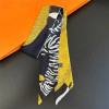 Luxury Silk Skinny Scarf 2024 Fashion Bag Handle Ribbon Ladies Horse Print Headband Small Hair Scarves Band Female