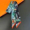 Luxury Silk Skinny Scarf 2024 Fashion Bag Handle Ribbon Ladies Horse Print Headband Small Hair Scarves Band Female