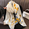 The Four Seasons 180*90CM Scarves Fashion Design Satin Finish Shawl Women Popular Print Warm Hijab Luxury Brand Lrage Silk Scarf