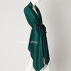 Medium thin silk cashmere double-sided woven shawl scarf for men and women satin green