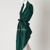 Medium thin silk cashmere double-sided woven shawl scarf for men and women satin green