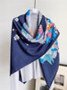 135cm Luxury Brand Twill Silk Scarf Women Square Scarf Design Kerchief Scarves For Ladies Fashion Shawl Echarpe