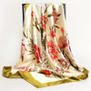 90*90cm Versatile Silk Scarf Women Large Shawl Floral Print Stoles Square Bandanna Luxury Brand Kerchief Female Foulard muffler