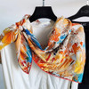 BYSIFA|Luxury Brand Silk Scarf Femmes Foulard Fashion Orange 100% Mulberry Silk Scarves Shawls Fall Winter Long Scarves Hijabs