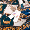 BYSIFA|New Fashion Ladies' Scarves Luxury Blue Gold 100% Silk Scarf Hijab 90*90cm All Match Fall Winter Female Square Scarf Cape