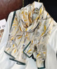 Winter Light Green Women's Silk Scarves Shawls Dufanda Spring Fall Long Scarves New Brand Fashion 100% Silk Scarf Accessory