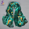 BYSIFA|New Brand Silk Scarf Foulard Women Brand Blue Green Rival Design Long Scarves Fall Winter100% Silk Ladies Scarf170*53cm