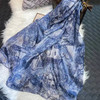Blue Green 100% Silk Long Scarf Female Summer Jungle Design Beach Shawls Elegant Fall Winter Natural Silk Scarfs Yellow,Sky Blue