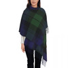 Black Ancient Scottish Tartan Tassel Scarf Women Soft Plaid Check Geometric Shawls Wraps Ladies Winter Fall Scarves