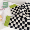 New Autumn Winter Korean Style Unisex Kids Plaid Knitted Scarves Chic Warm Baby Children Patchwork Shawl Soft Wraps