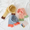 Outdoor Windproof Scarf Kids Boys Girls Scarf Winter Warm Fashion Patchwork Plaid Knitted Long Scarf Children Scarves 2-15Y