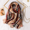 Plaid Scarf For Women Summer Sun Protection Spring Autumn Fashion Shawl Thin Cotton Linen Silk Scarf Big Size 180*90cm