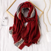 Plaid Scarf For Women Summer Sun Protection Spring Autumn Fashion Shawl Thin Cotton Linen Silk Scarf Big Size 180*90cm