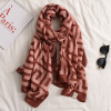Plaid Scarf For Women Summer Sun Protection Spring Autumn Fashion Shawl Thin Cotton Linen Silk Scarf Big Size 180*90cm