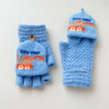 Cute Knitted Baby Woolen Gloves Children Winter Warmth Cold Protection Kindergarten Gloves Cartoon Dinosaur Boy Girl Flip Mitten