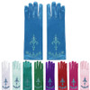 Girl Elsa Coronation Gloves Long Finger Gloves 24cm Sequins Printed Clothing Girl Halloween Party Princess Costume Accessories