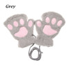 Children Cat Gloves Fashion Boys Girls Cat Claw Paw Plush Mittens Warm Soft Plush Short Fingerless Half Finger Winter Gloves