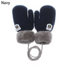 Winter Wool Knitted Gloves for Baby Boys Girls Warm Plush Thick Full Finger Mittens Gloves For 1 -3 Years Old Children Kids