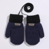 1-7Years Old Children's Gloves in Autumn and Winter Plush Thickened Cartoon Outdoor Cold-proof and Warm Knitted Gloves with Rope