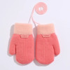 1-7Years Old Children's Gloves in Autumn and Winter Plush Thickened Cartoon Outdoor Cold-proof and Warm Knitted Gloves with Rope
