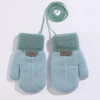 1-7Years Old Children's Gloves in Autumn and Winter Plush Thickened Cartoon Outdoor Cold-proof and Warm Knitted Gloves with Rope