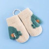 Children's Warm Gloves Knitted Jacquard Cartoon Lanyard Double Layer Fleece Mittens Cartoon Mittens Winter Warm 3-5 Years Old