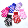 6-11Y Children Warm Gloves Winter New Students Kids Snowflake Love Print Knitted Mittens Outdoor Knitting Cycling Skiing Gloves