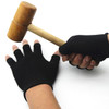 1Pair Black Half Finger Fingerless Gloves for Women and Men Wool Knit Wrist Cotton Gloves Winter Warm Workout Gloves