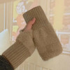 H.Aic S Winter Mink Fleece Soft Gloves Women Luxury Solid Warm Fingerless Gloves White Plush Knitted Wrist Mittens