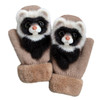 Women Men Winter Knitted Gloves Cute 3D Fluffy Cartoon Animal Decor Thickened Plush Lining Outdoor Windproof Thermal Warm Mitten