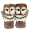 Women Men Winter Knitted Gloves Cute 3D Fluffy Cartoon Animal Decor Thickened Plush Lining Outdoor Windproof Thermal Warm Mitten