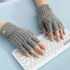 Knitted Thick Thermal Half Finger Gloves Women Men Winter Outdoor Warm Wool Driving Fingerless Glove Touchscreen Mittens