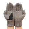 Women Faux Wool Gloves Cartoon Cat Bird Autumn Winter Thicken Knit Warm Gloves Cashmere Cute Fashion Outdoor Cycling Gloves