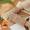 Knitted Thick Thermal Gloves Man Full Finger Gloves Women Winter Outdoor Warm Wool Driving Fingerless Gloves Touchscreen Mittens