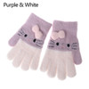 1Pair Kids Knitted Gloves Winter Warm Children Full Fingers Mittens Boys Girls Cute Cartoons Soft Gloves for 3-10 Years Old