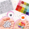 10800pcs 3mm 8/0 Glass Seed Beads Craft Beads Kit and 1200pcs Letter Alphabet Beads for Friendship Bracelets Jewelry Making Neck
