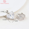(280)4PCS 14x14.5MM Hole 2.5MM 24K Gold Color Brass with Zircon Heart Charms Pendants High Quality Jewelry Findings Accessories