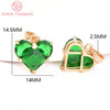 (280)4PCS 14x14.5MM Hole 2.5MM 24K Gold Color Brass with Zircon Heart Charms Pendants High Quality Jewelry Findings Accessories